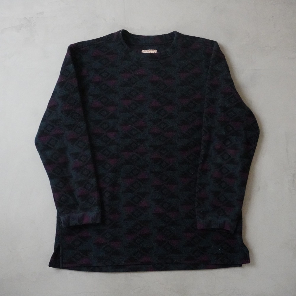 Vintage Woolrich Fleece Pullover XL Womens 90s Geometric Tribal Made in USA